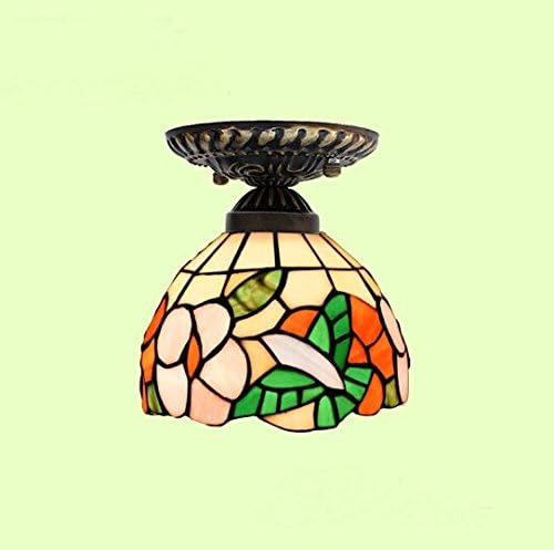 European small ceiling porch balcony aisle American stained glass creative garden decorative art lights (Hummingbird flower)