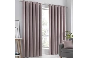 Fusion - Rideaux Blush 168 x 183 cm - 2 Panneaux - Rideaux à œillets Blush - Rideaux Thermiques Blush pour Chambre/Salon - Rideaux et tentures - Rideaux de Porte Blush - Collection Strata