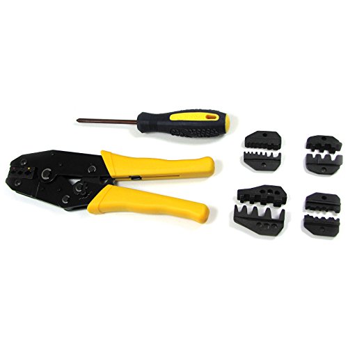 Preisvergleich Produktbild Crimpzange Aderendhülsenzange Kabelschuhzange Presszange mit 5 Einsätzen