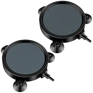 2 PCS Pawfly 4-Inch Air Stone Disc Bubble Diffuser with Suction Cups for Hydroponics Aquarium Fish Tank Pump