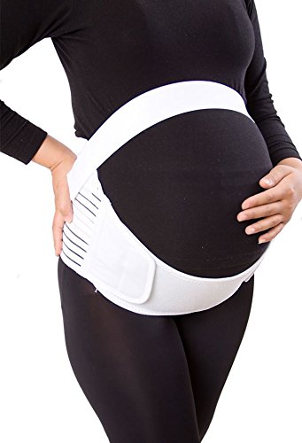 Maternity Back Support Belt - Abdomen, Posture, pregnancy belly band - White