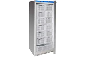 MBH - MAQUINARIA BAR HOSTELERÍA MBH - Congelador vertical profesional INOX con estantes para hostelería. Armario congelador industrial 600 litros acero inoxidable para restaurante, panadería y pastelería.… (Con cajones)