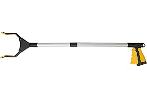 IBERIMARCAS Maniglia meccanica da 32" con artiglio di precisione ed estensione del braccio, raccoglitrice di rifiuti con pinza rotante a 360°, punta magnetica e meccanismo di bloccaggio di sicurezza" (Giallo)