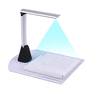 Walmeck Portable High Speed USB Book Image Document Camera Scanner 5 Mega-Pixel HD High-Definition Max. A4 Scanning Size with OCR Function LED Light for Classroom Office Library Bank