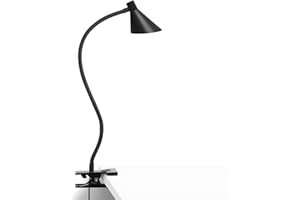 Lzonunl Desk Lamp Clip Light, 3 Light Modes 10 Dimmable Brightness Book Reading Bedside Lamp, Flexible Neck Table Clamp Lamp for Office, Bedroom, Work, Study(Black)