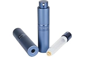 Fia Direct 10ml Twist-Up Rotary Perfume Atomiser, Refillable & Travel Size Perfume Bottle, Leaking Proof,Bottom refillable, Luxurious Small Portable Mini Spray for women and men (Blue)