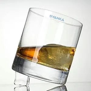 Syanka Round Old Fashioned Whiskey Glasses Set of 6, Clear, 310 ml