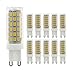 Produktbild MENTA G9 LED Lampe Kaltweiß 6000K mit 76 SMD LEDs, 9W Ersatz 75W Halogenlampen, 750LM, 360° Abstrahlwinkel, G9 LED Birne für Deckenventilator, Kronleuchter, Innenbeleuchtung, Neben Lampe, Schreibtisch Lampe, 10er Pack
