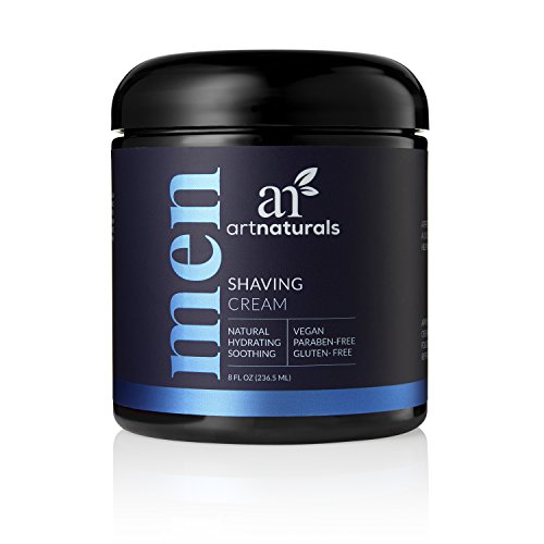 ArtNaturals Men’s Natural Shaving Cream - 236 ml - Natural, Hydrating & Soothing - Great for Sensitive Skin - Formula is Antimicrobial, Anti-inflammatory, Antifungal and Exfoliating.