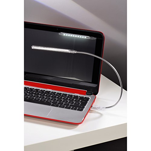 Hama USB LED-Notebooklicht mit flexiblem Schwanenhals, Tastaturbeleuchtung und Leselicht, für PC und MAC (10 weiße UHB- LEDs) - 3