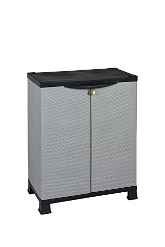 Kunststoffschrank Madera, im Rattan Design mit einem verstellbaren Einlegeboden mit 20kg Tragkraft – mittlere Version - 2