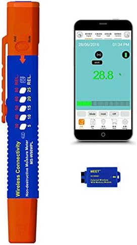 MEET Moisture Meter Wireless Connectivity, Non-Destructive Pinless Pen Type,Measure Wood/Concrete Moisture Content