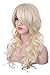 Womens Light Blonde Fashion Natural Full Curly Cosplay Party Wig