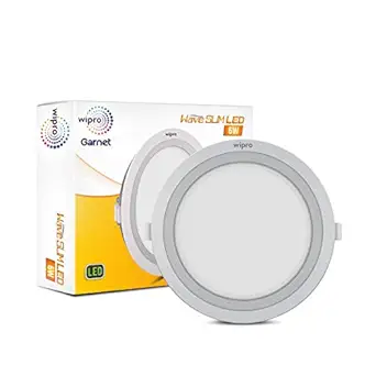 Wipro D710660 Garnet 6-Watt Wave Slim Panel Light (Cool Day Light, White, Round)