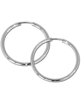 SilberDream Creole Simply 925 Sterling Silber 40mm Creolen Ohrringe SDO070