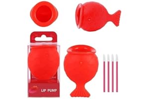 XPAPOV Lip Plumper Device | Soft Silicone Fish Shape Lips Enhancer, Bocca più spessa Fastly Lip Pumps Bigger, Pennelli labbra + Lip Plumper Set, Rendere una bocca sexy coinvolgente