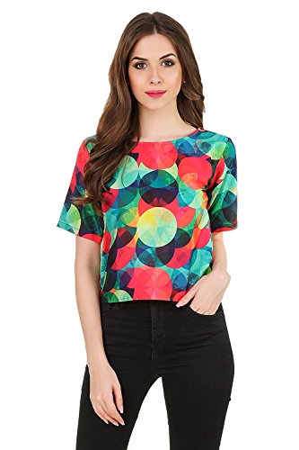 Women multi color Digital print crop top casual fashion style RS.398 (69.00% Off) - Amazon