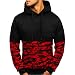 Produktbild CLOOM Herren Camouflage Kapuzenpullover Tops Pullover Herren Langarmshirt Slim fit Bluse Pulli Sweatshirt Hoodie Sweatjacke Mantel Outwear Outdoor Joggen Sportshirt Muscleshirt (S, Rot)