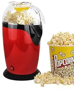 Logicmart Hot Air Popcorn Maker Popper Electric Machine Snack Maker with Removable Lid, Instant Popcorn Grade Aluminum Alloy Oil Free Popcorn Maker