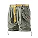 Produktbild Cargo Shorts Herren Chino Kurze Hose Sommer Bermuda Sport Jogging Training Stretch Shorts Fitness Vintage Regular Fit Sweatpants Baumwolle Qmber Overalls mit Knopftasche Gelber Gürtel(AG,M)