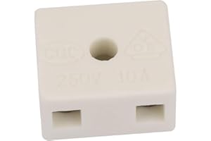 ASTIBYM Blocchetto di morsetti in ceramica, in ceramica isolante, 22 x 18 x 13 mm