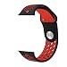Produktbild ZRO Smart Watch Armband, Soft Silikon Sport Ersatz Uhrenarmbänder für Apple iWatch Serie 3/ Serie 2/ Serie 1 42mm M/L, Schwarz/Rot