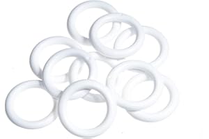 HOME LAMB Gardinenringe Weiß 50 Stück 38cm Durchmesser - Gardinenringe Plastik für Gardinenstange Montage - Robuste Gardinen Ringe - Vorhangringe Kunststoff für Vorhänge - Ringe für Gardinenstange