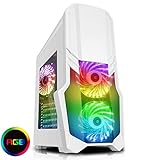 Boîtier de Gamer CiT G Force avec Ventilateur Avant 15 LED Bleus Fan_p WHT RGB