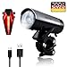 Produktbild LED Fahrradbeleuchtung Set, Wasserdichte USB Fahrradlicht/Fahrradlampe, LED Fahrrad Frontlicht Set mit 2000MAh Wiederaufladbarem Akku, meistens 50 Meter Beleuchtung, geeignet an Fahrrad und Helm