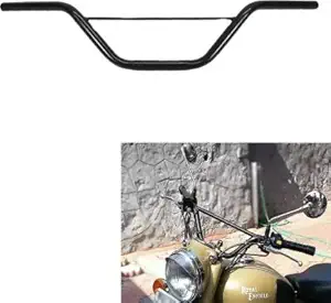 A & U TRADEZ Bike Handle Bar with Mounting Rod for Royal Enfield (Black) 01