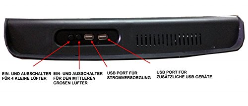 Trendsky® JUMBO NOTEBOOK LAPTOP KÜHLER COOLER KÜHLPAD STÄNDER 5 x LÜFTER I 2 x USB PORTS I COOLPAD FÜR 10 – 17″ ZOLL NOTEBOOKS - 7
