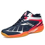  katliu Unisex-Erwachsene Badmintonschuhe Hallenschuhe Atmungsaktiv Sport Fitness Volleyball Tennis Squash Schuhe für Herren Damen Dunkelblau,44 EU