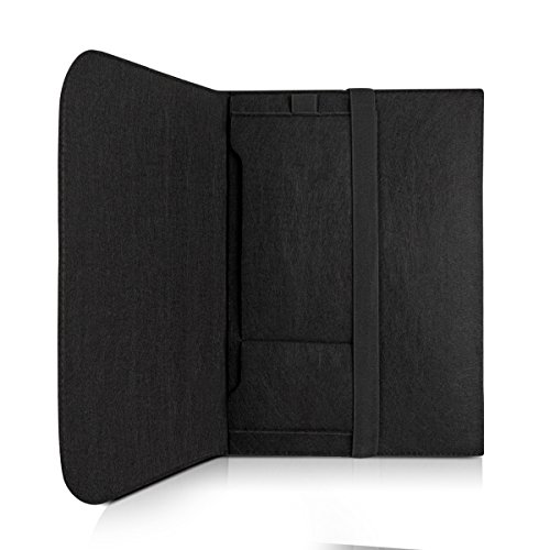 kwmobile Laptoptasche Filz Sleeve für 11″ 11,6″ Laptop / Tablet – Notebook Tasche Schutzhülle Laptop Case Hülle in Schwarz mit Innentaschen Innenmaße: ca. 31,5 x 25 cm - 8