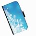 Produktbild Hairyworm - Blaue und weiße Lichtkugeln HTC One Leder Klapphülle Etui Handy Tasche, Deckel mit Kartenfächern, Geldscheinfach und Magnetverschluss.
