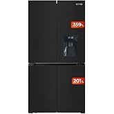 EVVO American Refrigerator 4 Doors, Total No Frost, Compressor Inverter, Refrigerator Capacity 359L and 201L Fridge, Water Di