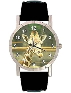 Timest - Giraffe Motiv Damenuhr mit Lederarmband Rund Analog Quarz SA1458