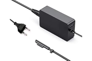 AUKEH Alimentatore Surface,Adattatore Caricabatterie 65W 15V 4A Caricatore per Microsoft Surface Pro X/7/6/5/4/3,Surface Book/Go/Laptop,Con Una Porta USB e Un Cavo di Alimentatore