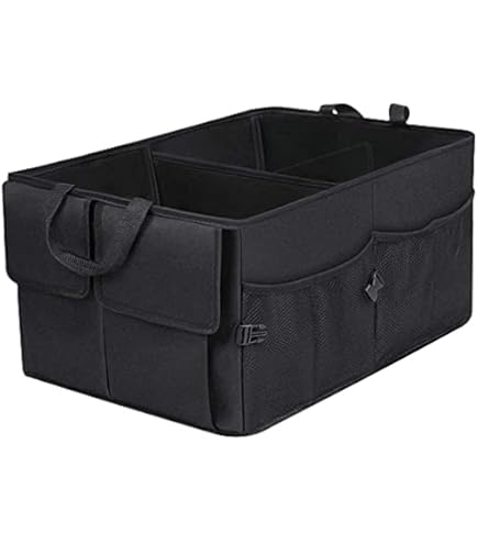 Accessotech 2 In 1 Car Boot Organiser Shopping Tidy Heavy Duty Collapsible Storage Travel Tool