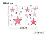 I-love-Wandtattoo WAS-10440 Kinderzimmer Wandsticker Set „Sterne mit Mädchenfarben in Pastell“ 25 Stück Sternenhimmel zum Kleben Wandtattoo Wandaufkleber Sticker Wanddeko - 2