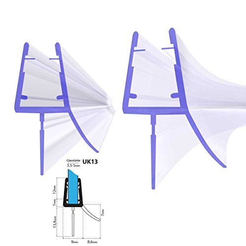 100cm UK13 — Duschdichtung ABGERUNDET Runddusche Viertelkreisdusche Rundbogen für 3,5mm/ 4mm/ 5mm Glasdicke Runddichtung Ersatzdichtung vorgebogen KREIS rund - 2
