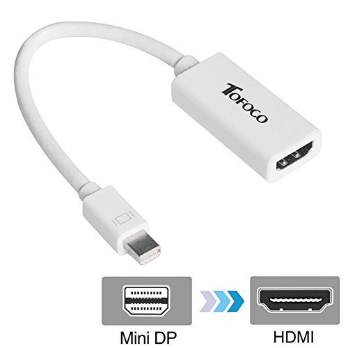 tofoco Mini DP auf HDMI, Mini DisplayPort (Thunderbolt Port Kompatibel) auf HDMI Kabel für MacBook/Pro/Air/iMac/Microsoft Surface Pro/Dell/Lenovo – Weiß