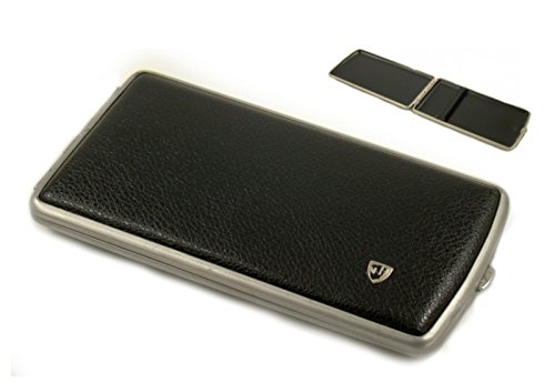 Zigarettenetui - Zigarilloetui Leder schwarz 120mm Made in Germany 8er inkl. Lifestyle-Ambiente Tastingbogen