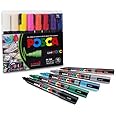 uni-ball Posca 5M 1.8-2.5 mm Bullet Shaped Paint Marker Pen | Reversible & Washable Tips | For Rocks Painting, Fabric, Wood, Canvas, Ceramic, Scrapbooking, DIY Crafts | 16 Shades, Pack of 16