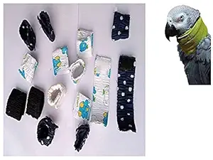 Bird Collars - Parrot Collars Adjustable & Soft to Prevent Feather Plucking - Good for Grey Parrot Cockatoo etc - 2 pcs Set