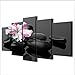 Produktbild hhlwl Leinwand Wandkunst Poster Modulare HD Drucke Bilder 5 Stücke Spa Steine Und Blumenbilder Für Wohnzimmer Wohnkultur Rahmen-10x15/20/25cm-frame
