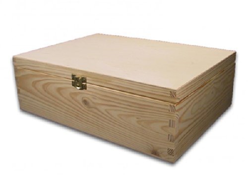 große Holz-Schatulle, Holz-Kassette, Holzbox, geeignet für A4, Kiefer unbeh. - 2