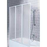 gut als Spritzschutz geeignet AQUAFORM Wannenfaltwand 3-teilig ohne Antikalk-Versiegelung, weiß