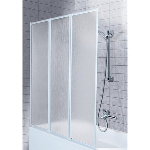 AQUAFORM Wannenfaltwand 3-teilig ohne Antikalk-Versiegelung, weiß