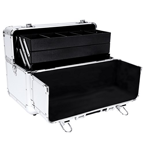 Songmics® silber Kosmetikkoffer mit griff und schultergurt 35 x 22 x 28 cm JBC226S - 8