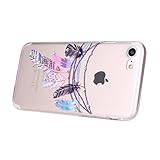 Hülle für iPhone 6/6S,Schutzhülle für iPhone 6S,iPhone 6 Weich Silikon Hülle,YingC-T Fantasy Ultra Dünn TPU Case Hülle Transparent Kristall Klar Luxus Bling Glitzer Diamant Bunte Schön Rot Blau Lila Rosa Feder Campanula Traumfänger Blumen Mädchen Frauen Muster Ultradünnen Durchsichtig Clear Crystal Kratzfeste Stoßfest Silikon Bumper Rückseite Handy Tasche Case Hülle Etui für Apple iPhone 6/6S 4.7 Zoll - 3